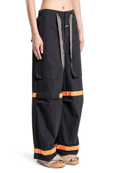 Kapital Pantaloni Ripstop Nouvelle Shuttle In Black