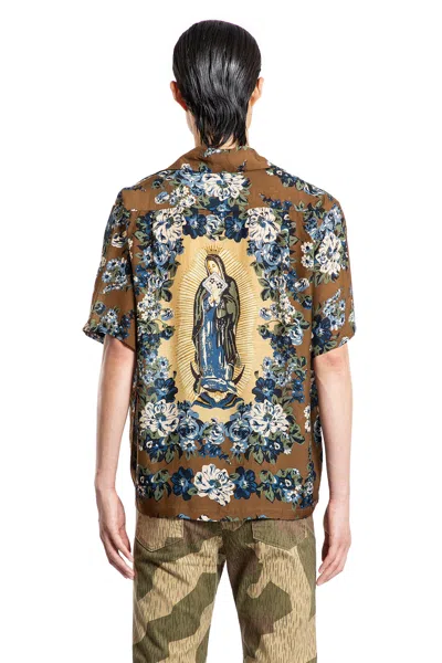 Kapital Camicia Aloha Maria Champêtre In Seta E Rayon In Brown