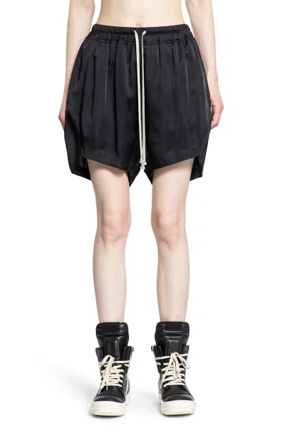 Rick Owens Woman Black Shorts In Black