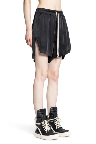Rick Owens Woman Black Shorts In Black
