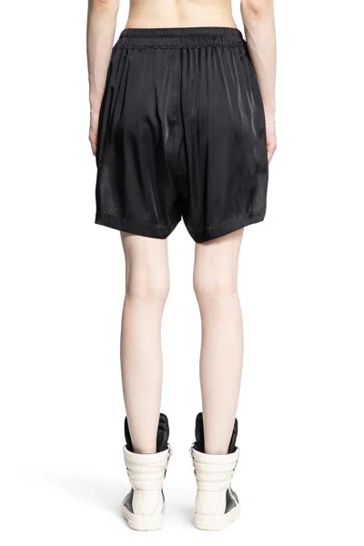 Rick Owens Woman Black Shorts In Black