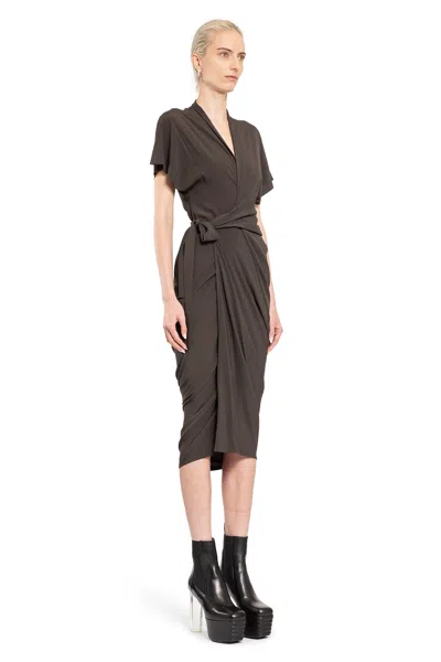 Rick Owens Woman Grey Dresses In Grey