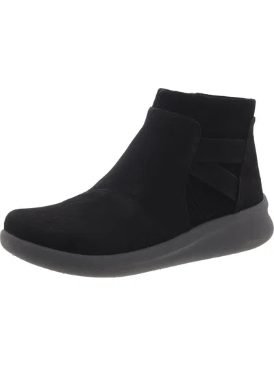 Cloudsteppers By Clarks Sillian 2.0 Hi Womens Faux Suede Zipper Ankle Boots In Black