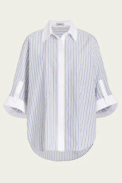 Simkhai Gemma Cotton Button Up Top