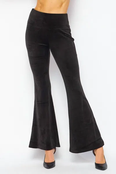 Itssy Velvet Flare Yoga Pants In Black In Black