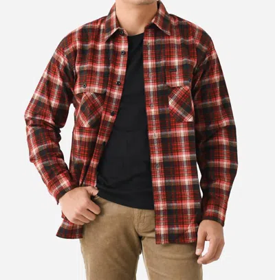 Filson Field Flannel Shirt In Faded Black/bronze/multi Plaid In Multi