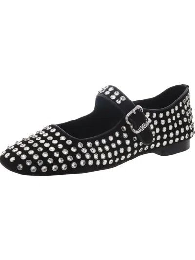 Sam Edelman Womens Faux Suede Rhinestone Mary Janes In Black