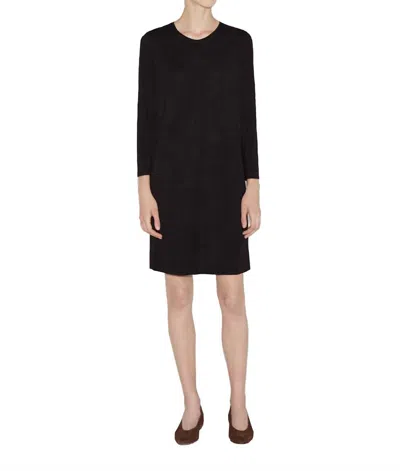 Raquel Allegra Bell Sleeve Shift Dress In Black In Black