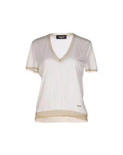 Shop Dsquared2 Basic Top In Beige