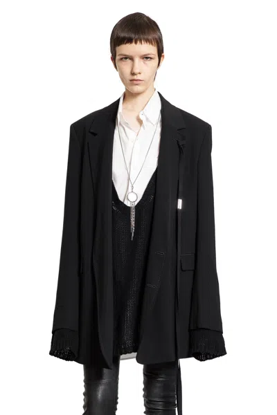 Ann Demeulemeester Woman Black Blazers In Black