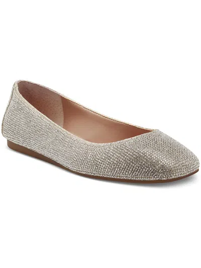 Inc Juney2 Womens Rhinestone Slip On Ballet Flats In Silver