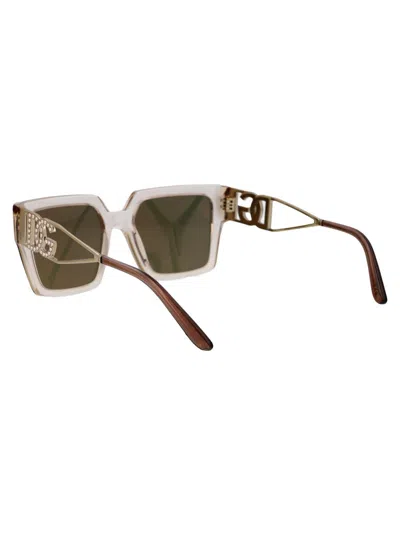 Dolce & Gabbana Square Sunglasses In 343203 Transparent Camel