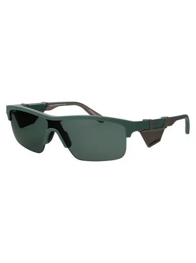 Emporio Armani Shield-frame Sunglasses In Green
