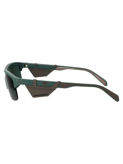 Emporio Armani Shield-frame Sunglasses In Green