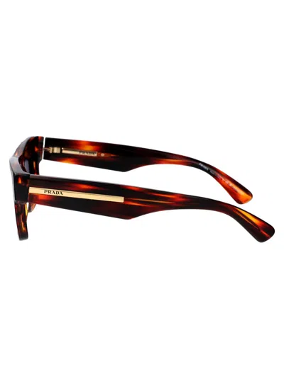 Prada 0pr 25zs Sunglasses In 16s03r Striped Briar Tortoise