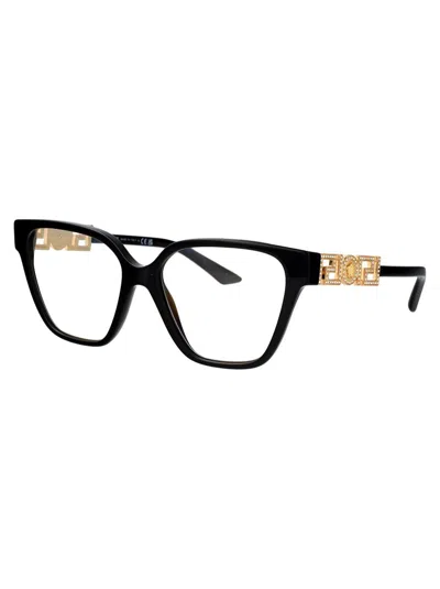Versace Havana Acetate Glasses In Black