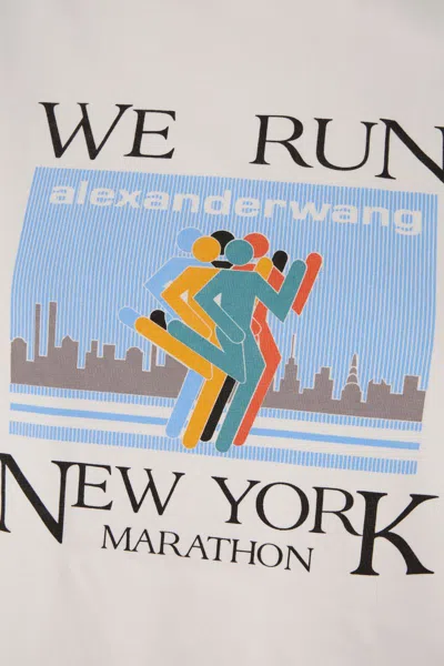 Alexander Wang Marathon Print Cotton Crew-neck T-shirt In White