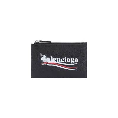 Balenciaga Long Cash Card And Coin Holder Accessories In Black