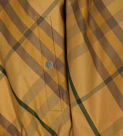 Burberry Check Motif Zip-up Bomber Jacket In Beige