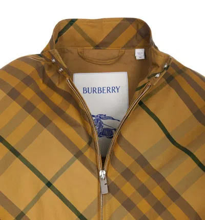 Burberry Check Motif Zip-up Bomber Jacket In Beige