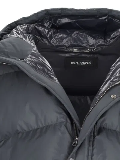 Dolce & Gabbana Giubbotto Imbottito Con Cappuccio In Black