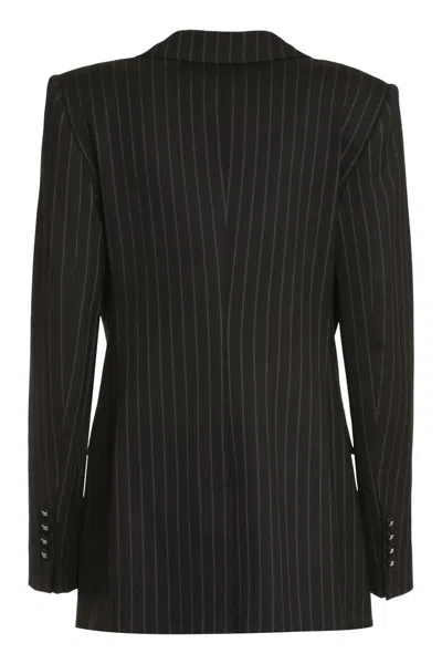 Dolce & Gabbana Single-breasted Pinstripe Wool Turlington Jacket In Black