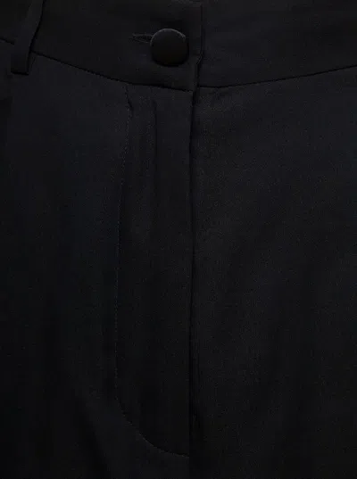 Dolce & Gabbana Loose Black Pants With Detachable Culottes In Stretch Silk Chiffon Woman In Black