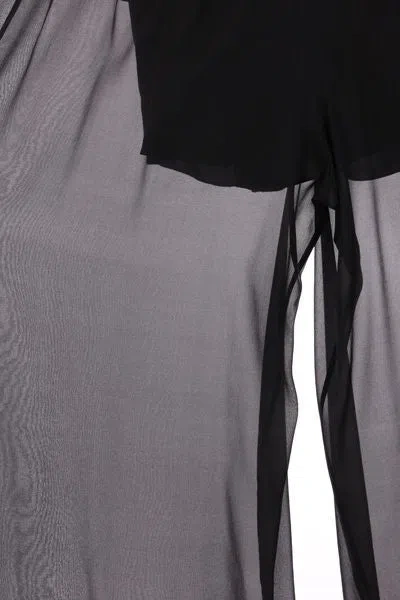 Dolce & Gabbana Loose Black Pants With Detachable Culottes In Stretch Silk Chiffon Woman In Black