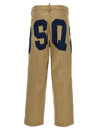 Dsquared2 Stone Cotton Pants In Beige
