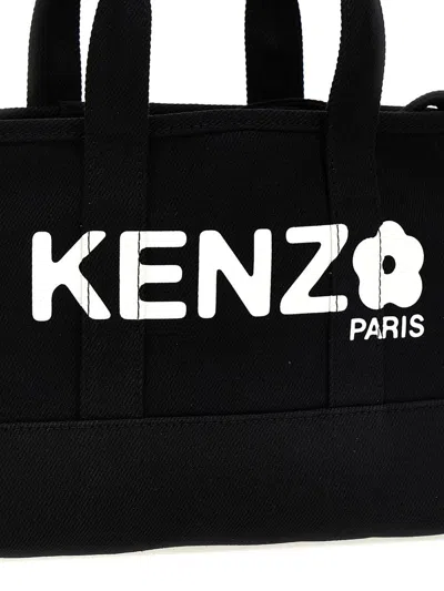 Kenzo Logo Small Canvas Tote Bag In Black