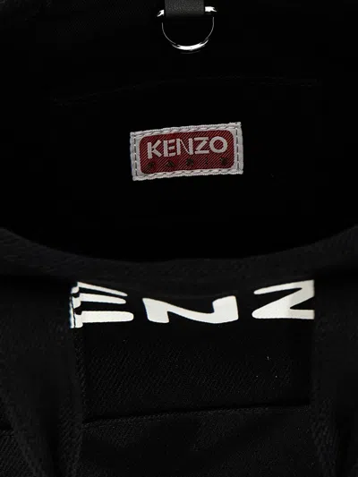 Kenzo Logo Small Canvas Tote Bag In Black