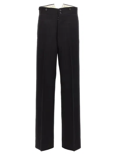 Maison Margiela Strap Wool Pants In Black