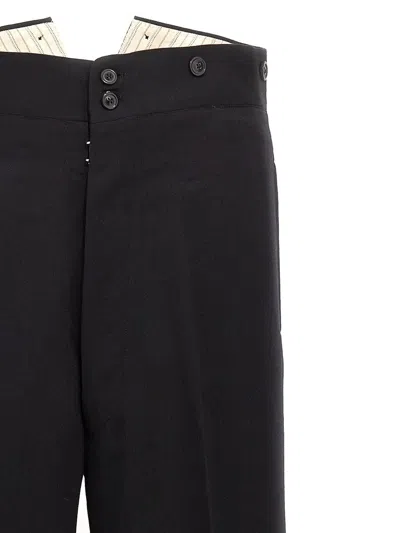 Maison Margiela Strap Wool Pants In Black