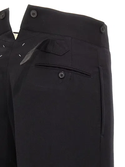 Maison Margiela Strap Wool Pants In Black