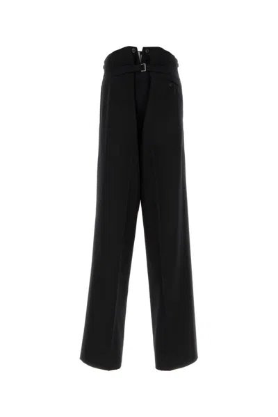 Maison Margiela Strap Wool Pants In Black