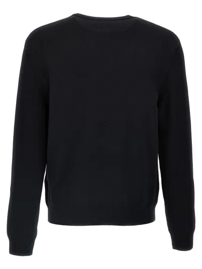 Marine Serre 'lune Logo' Crew Neck Sweater In Black