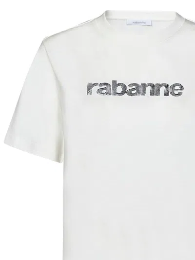 Rabanne Embellished Logo Regular T-shirt In White