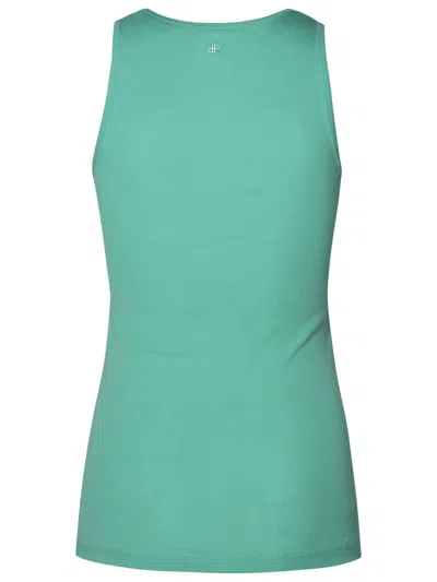 Patou Light Blue Cotton Tank Top In Green
