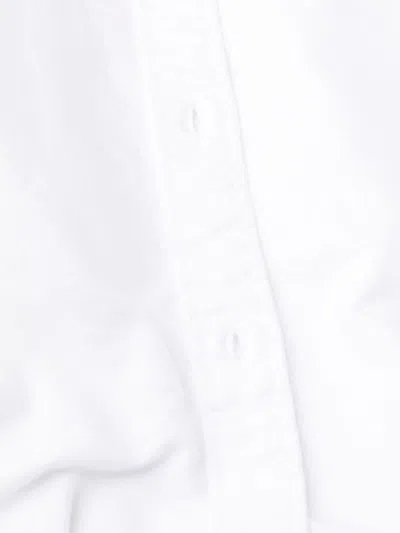 Thom Browne Long-sleeved Mini Shirt Dress In White