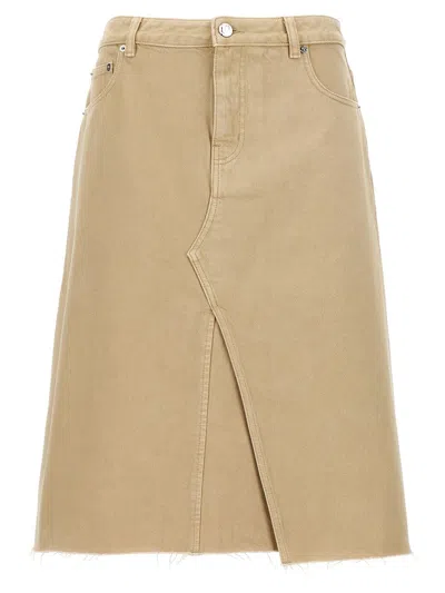 Tory Burch Beige Deconstructed Midi Skirt In Beige
