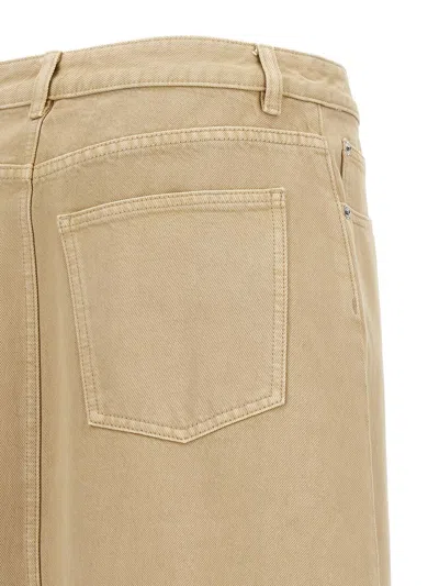 Tory Burch Beige Deconstructed Midi Skirt In Beige