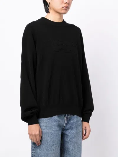 Alexander Wang Black Stretch Polyester Blend Sweater In 001 Black