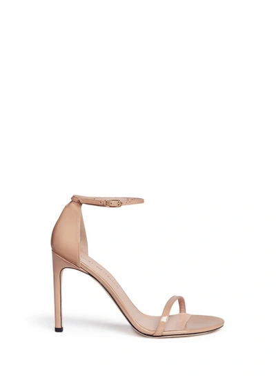 Shop Stuart Weitzman 'nudist Song' Ankle Strap Patent Leather Sandals