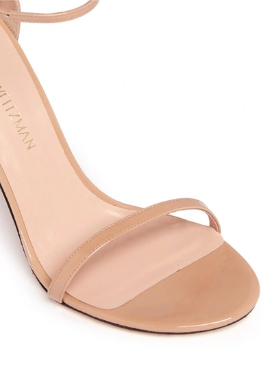 Shop Stuart Weitzman 'nudist Song' Ankle Strap Patent Leather Sandals