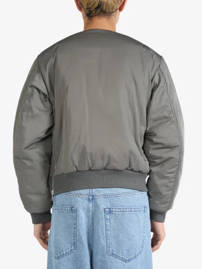 Dries Van Noten Gray Collarless Bomber Jacket In 802 Grey