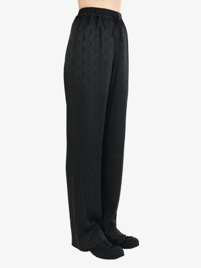 Marine Serre Moon-print Flared Trousers In Bk99 Black