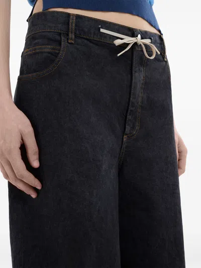 Shop Marni Women Stretch Denim Flared Pants In Mdn99