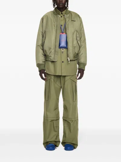 Off-white Logo-embroidered Bomber Jacket In 5810 Four Leaf