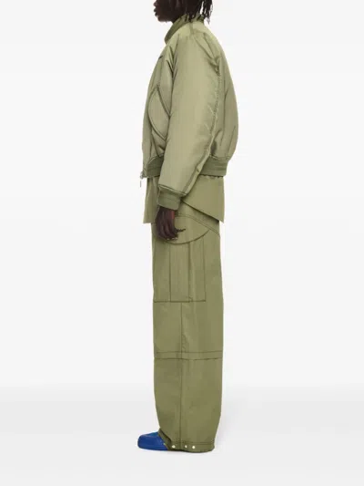 Off-white Logo-embroidered Bomber Jacket In 5810 Four Leaf