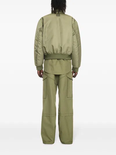 Off-white Logo-embroidered Bomber Jacket In 5810 Four Leaf